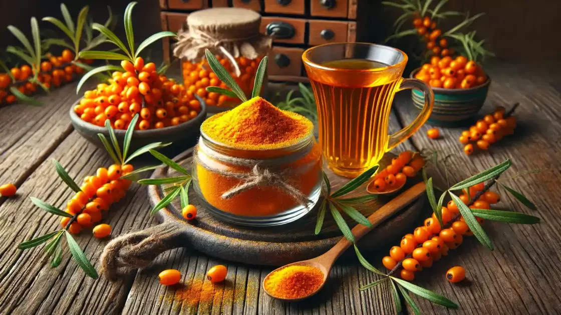 Bubuk seabuckthorn laut