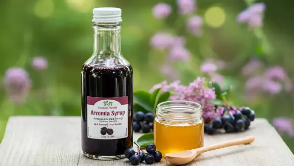 Sirup aronia yang diperas dingin dengan madu