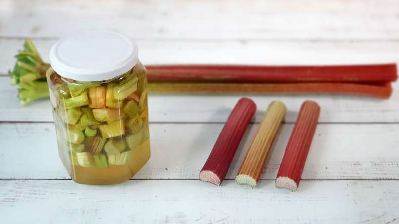 Sirup rhubarb dengan madu, foto 12