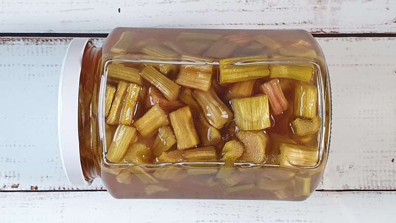 Sirup rhubarb dengan madu, foto 14