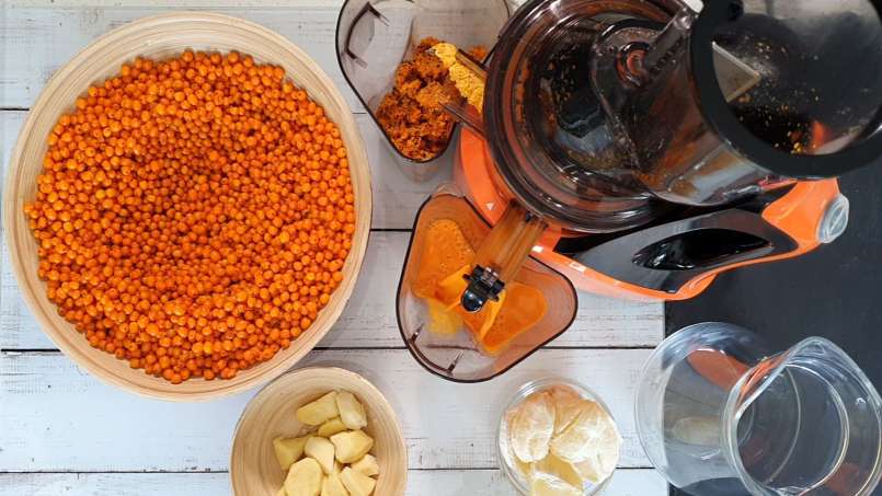 Jus seabuckthorn tanpa pemanis dengan jahe dan lemon, foto 4
