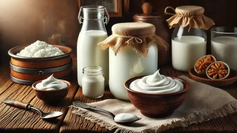 Yoghurt buatan sendiri yang terbuat dari susu fermentasi dan krim asam, foto 1