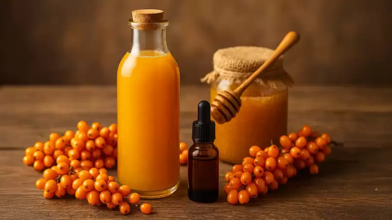 Sirup seabuckthorn, madu, dan sirup propolis