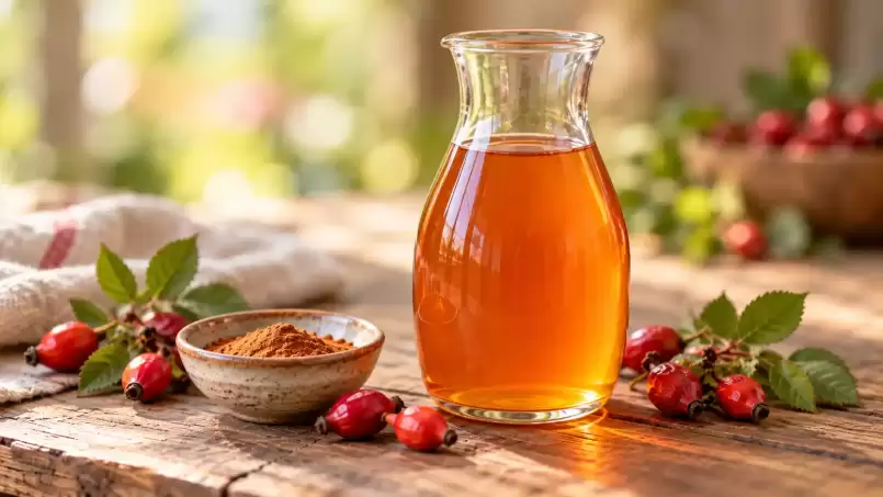 Ekstrak ganda buah rosehip dalam air