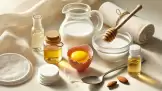 Obat anti kerut kompleks dengan susu, madu, putih telur, minyak almond, dan gliserin
