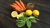 Ramuan alami untuk hati yang sehat dengan wortel, madu, lemon, dan dandelion